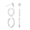 Thumbnail Image 1 of Sterling Silver Cubic Zirconia Cuff, Stud & Hoop Earring Set