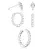 Thumbnail Image 3 of Sterling Silver Cubic Zirconia Cuff, Stud & Hoop Earring Set