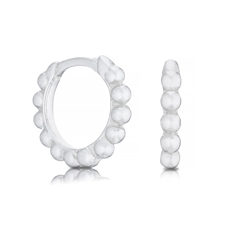Main Image 5 of Sterling Silver Cubic Zirconia Cuff, Stud & Hoop Earring Set