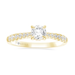 The Forever Diamond 14ct Yellow Gold Solitaire Diamond Shoulders 0.75ct Diamond Ring