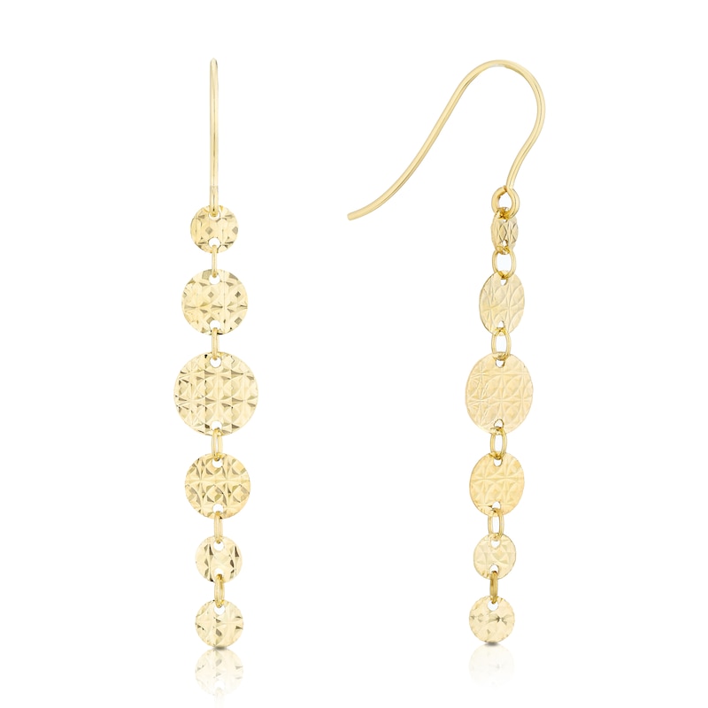 Main Image 1 of 9ct Yellow Gold Disc Chain Drop Earrings