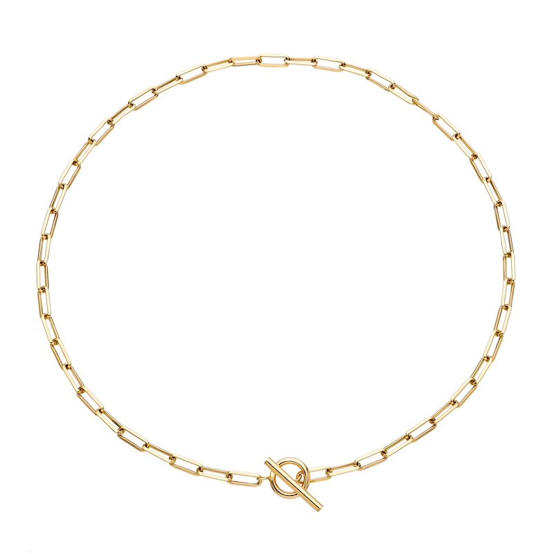 Main Image 2 of 9ct Yellow Gold  T-Bar Paperlink Chain Necklet