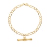 Thumbnail Image 1 of 9ct Yellow Gold  T-Bar Figaro Chain Bracelet