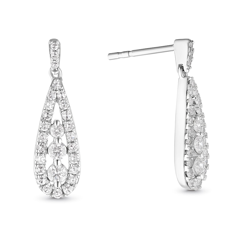 Main Image 1 of Sterling Silver Pear Drop 0.50ct Lab Grown Diamond Earrings