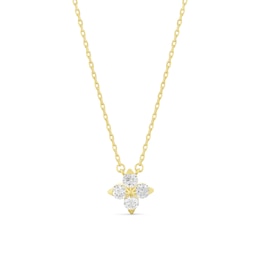 Sterling Silver Flower Pendant 0.50ct Lab Grown Diamond Necklace