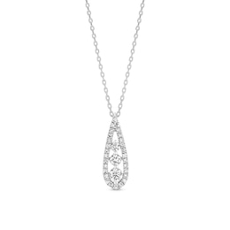 Sterling Silver Pear Drop Pendant 0.50ct Lab Grown Diamond Necklace