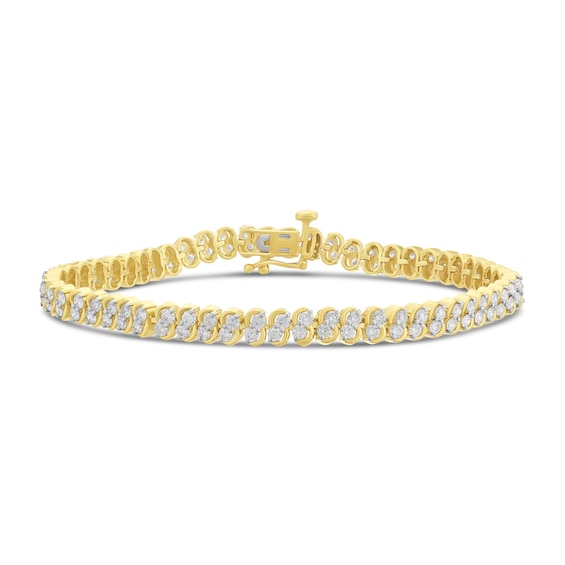 Sterling Silver 18ct Yellow Gold Vermeil 3ct Lab Grown Diamond Tennis Bracelet