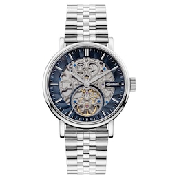 Ingersoll 1892 The Charles Navy Skeleton Dial Stainless Steel Bracelet Watch