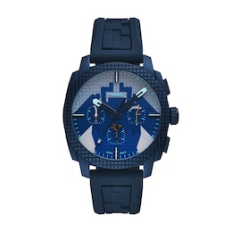 Fossil x Minecraft Limited-Edition Dungeons II Blue Dial & Blue Silicone Strap Watch