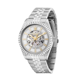 Maserati Competizione Silver-Tone Dial & Silver-Tone Stainless Steel Bracelet Watch