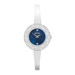 Sekonda Radiance Women's Blue Mother of Pearl Dial & Silver Tone Semi-Bangle Watch