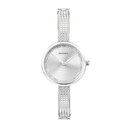 Sekonda Aurora Women's Silver Dial & Silver Tone Semi-Bangle Watch