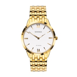 Sekonda Harris Men's White Dial Gold Plated Bracelet Watch