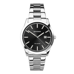 Sekonda Taylor Men's Black Dial Stainless Steel Bracelet Watch