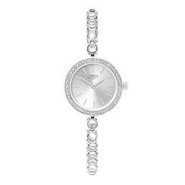 Limit Women's Stone Set Silver Dial Silver Tone Bracelet Watch