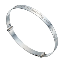 Sterling Silver Children's 'Always Watching Over You' Bangle