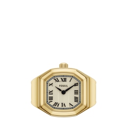Fossil Harlow Women's Cream Dial Gold-Tone Stainless Steel Watch Ring
