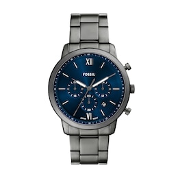 Fossil Neutra Men's Blue Dial Chronograph Gunmetal Stainless Steel Bracelet Watch