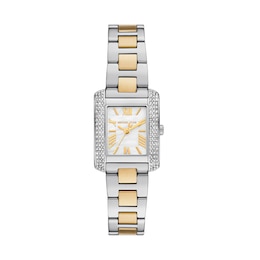 Michael Kors Women's Emery Mother-of-Pearl Dial Two-Tone Stainless Steel Bracelet Watch