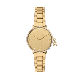 Michael Kors Women's Pyper Two-Hand Gold-Tone Stainless Steel Bracelet Watch