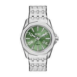 Diesel Men's Stinger Green Dial Three-Hand Stainless Steel Bracelet Watch