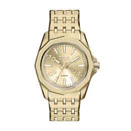 Diesel Men's Stinger Gold Dial Three-Hand Gold-Tone Stainless Steel Bracelet Watch