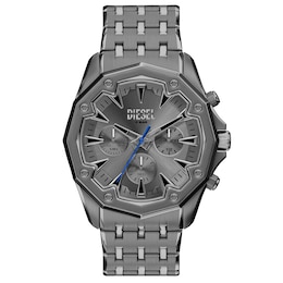 Diesel Men's Stinger Grey Dial Chronograph Gunmetal Stainless Steel Bracelet Watch