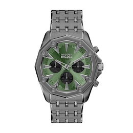 Diesel Men's Stinger Green Dial Chronograph Gunmetal Stainless Steel Bracelet Watch