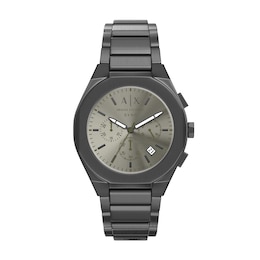 Armani Exchange Men's Sync Grey Dial Chronograph Gunmetal Stainless Steel Bracelet Watch