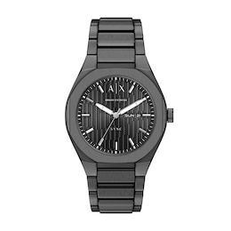 Armani Exchange Men's Sync Day-Date Grey Dial Gunmetal Stainless Steel Bracelet Watch