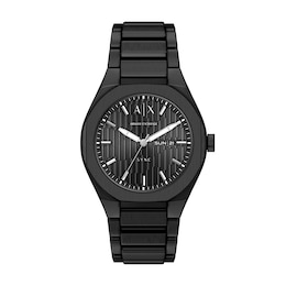 Armani Exchange Men's Sync Day-Date Black Dial Black Stainless Steel Bracelet Watch