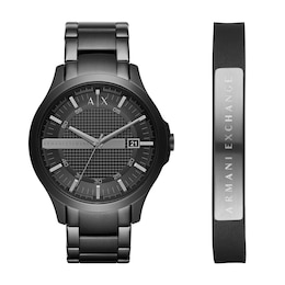 Armani Exchange Men's Three-Hand Date, Black Stainless Steel Watch, AX7101