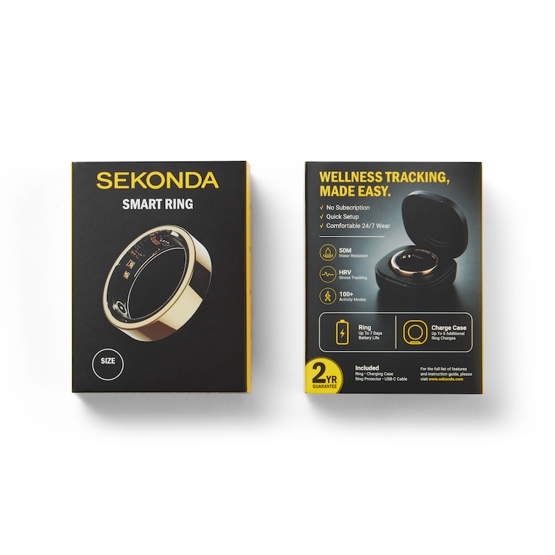 Sekonda SMART Gold Tone Stainless Steel Smart Ring - Size 8, view 7