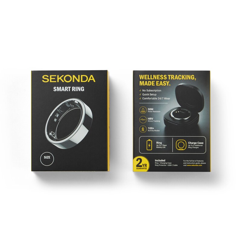 Sekonda SMART Silver Tone Stainless Steel Smart Ring - Size 12, view 6