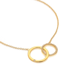 Hot Diamonds x Golden Edit 18ct Yellow Gold Plated Interlocking Circle Necklace