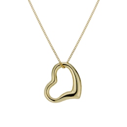 9ct Yellow Gold Swinging Heart 18" Pendant