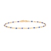 Thumbnail Image 1 of Sterling Silver & 18ct Gold Plated Vermeil Blue Enamel Cable Chain Bracelet