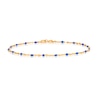 Thumbnail Image 0 of Sterling Silver & 18ct Gold Plated Vermeil Blue Enamel Cable Chain Bracelet