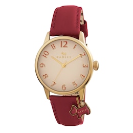 Radley Ladies' Scottie Dog Charm Coral Leather Strap Watch