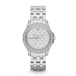 Armani Exchange Ladies' Quilted Dial Stainless Steel Bracelet Watch