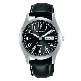 Lorus Classic Men’s Black Leather Strap Watch