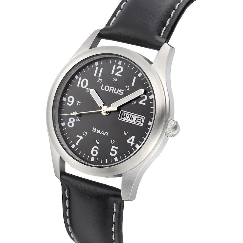 Main Image 2 of Lorus Classic Men’s Black Leather Strap Watch