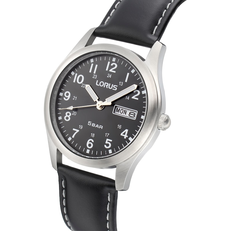 Lorus Classic Men’s Black Leather Strap Watch