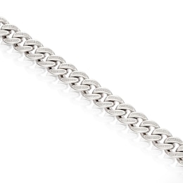 Silver 0.10ct Diamond Curb Chain Bracelet