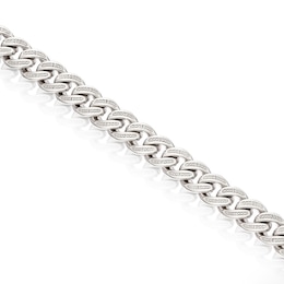 Sterling Silver 0.10ct Diamond Curb Chain Bracelet