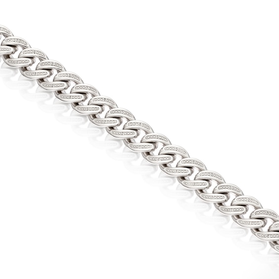 Sterling Silver 0.10ct Diamond Curb Chain Bracelet
