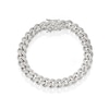 Thumbnail Image 2 of Sterling Silver 0.10ct Diamond Curb Chain Bracelet