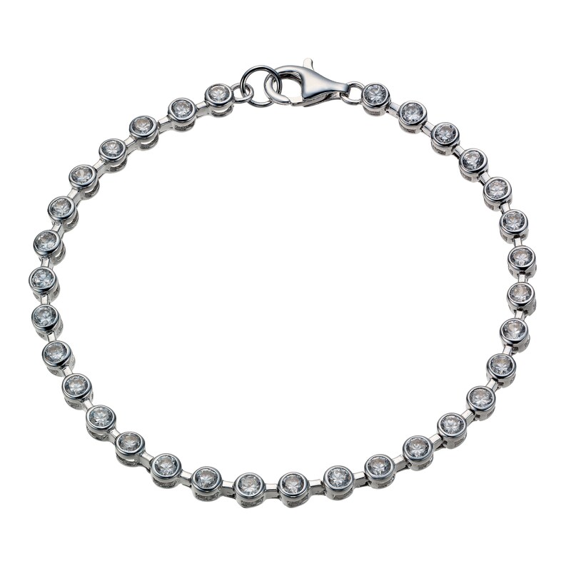 Main Image 1 of Sterling Silver Cubic Zirconia Tennis Bracelet