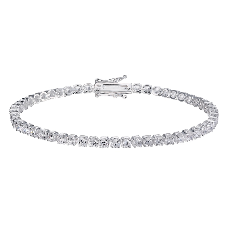 Sterling Silver Cubic Zirconia Claw Set Tennis Bracelet