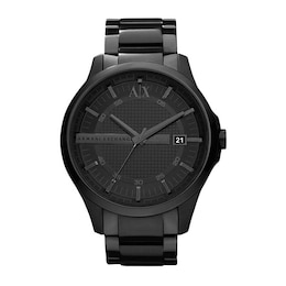 Armani Exchange Men's Black Ion-Plated Bracelet Watch